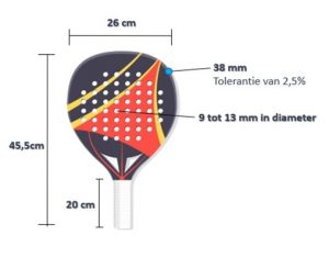 Dimensiones de las palas de pádel